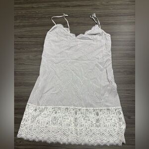 Victoria’s Secret Night Dress Size Medium Pinstripe with Lace